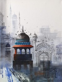 Zahid Ashraf, 18 x 24 inch, Acrylic on Canvas, Cityscape Painting, AC-ZHA-090